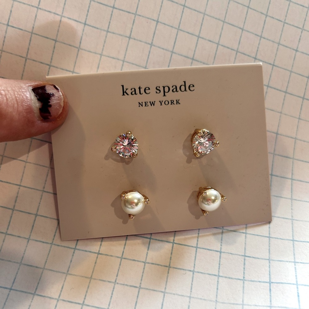 NWT Kate Spade Stud Earring TWO pack. Beautiful!